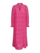 Yassunsi Ls Long Dress S. Knälång Klänning Pink YAS