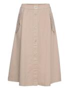 Essophia Midi Skirt - Gots Knälång Kjol Beige Esme Studios