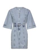 NORR Cara Short Denim Dress Blå