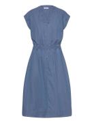 Dresses Light Woven Knälång Klänning Blue Esprit Casual