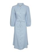 YAS Yasflaxy 3/4 Linen Shirt Dress Noos Blå