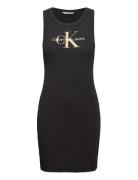 Archival Monologo Rib Tank Dress Kort Klänning Black Calvin Klein Jean...