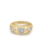 The Bezel Heart Signet Ring- Gold- 8 Ring Smycken Gold LUV AJ