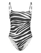 Animal Print Swimsuit Baddräkt Badkläder Black Mango