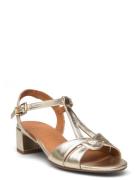 Sandals Sandal Med Klack Gold Billi Bi