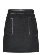 Paige Boucle Wool Blend Mini Skirt Kort Kjol Black Malina