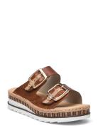 V7955-24 Shoes Summer Shoes Platform Sandals Brown Rieker