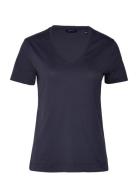 Original V-Neck Ss T-Shirt Tops T-shirts & Tops Short-sleeved Navy GAN...