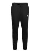 Essentials French Terry Tapered 3-Stripes Joggers Sport Sweatpants Bla...
