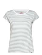 Mads Nørgaard Organic Jersey Stripe Teasy Tee Fav Grön