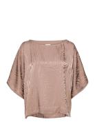 Kaarna Box Shirt Tops Blouses Short-sleeved Pink Hálo
