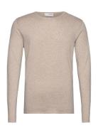 Selected Homme Slhrome Ls Knit Crew Neck Noos Beige