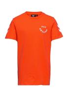 Hmloptimism T-Shirt S/S Sport T-shirts Short-sleeved Orange Hummel