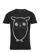 Alder Big Owl Tee - Gots/Vegan Tops T-shirts Short-sleeved Black Knowl...