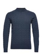 Slhryan Structure Crew Neck W Tops Knitwear Round Necks Blue Selected ...