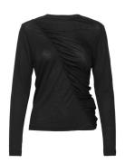 Katka Lise Blouse Tops T-shirts & Tops Long-sleeved Black Bruuns Bazaa...