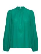 Ihcellani Ls Tops Blouses Long-sleeved Green ICHI