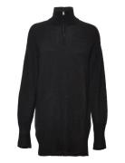 Cuzidsel Zipper Pullover Tops Knitwear Turtleneck Black Culture