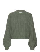 Vifelo L/S Cropped Knit Top/Su - Tops Knitwear Jumpers Green Vila