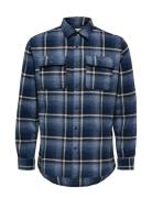 Slhregscot Check Shirt Ls W Tops Shirts Casual Navy Selected Homme