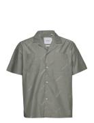 Les Deux Ss Jacquard Shirt Tops Shirts Short-sleeved Grey Les Deux