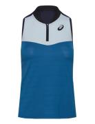 Women Match Tank Sport T-shirts & Tops Sleeveless Blue Asics