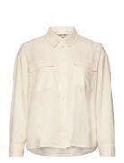 Onlcaro L/S Ovs Linen Bl Shirt Cc Pnt Tops Shirts Long-sleeved White O...
