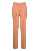Wool Twill Pleated Straight Pant Bottoms Trousers Suitpants Pink Calvi...