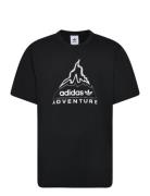 Adidas Adventure Graphic T-Shirt Sport T-shirts Short-sleeved Black Ad...