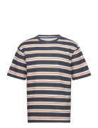 Dp Boxy Stripe T-Shirt Tops T-shirts Short-sleeved Navy Denim Project