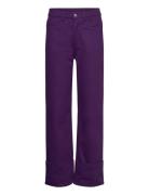 Iben Alexa Cuff Pants Bottoms Jeans Straight-regular Purple Hosbjerg