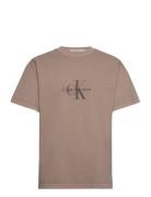 Monologo Mineral Dye Tee Tops T-shirts Short-sleeved Beige Calvin Klei...