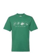 Multi Symbols T-Shirt Tops T-shirts Short-sleeved Green Penfield