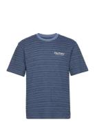 Textured Stripe T-Shirt Tops T-shirts Short-sleeved Navy Penfield