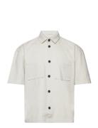 Boxy Twill Shirt Tops Shirts Short-sleeved White Tom Tailor