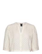 Lindex Blouse Estrid Schiffli Vit