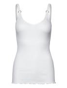 Organic Strap Top Tops T-shirts & Tops Sleeveless White Rosemunde