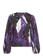 Slkillian Blouse Tops Blouses Long-sleeved Purple Soaked In Luxury
