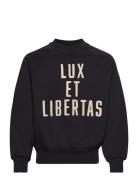 D1. Luxe C-Neck Tops Sweat-shirts & Hoodies Sweat-shirts Black GANT