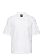 Reg Fit Cuban Ss Beach Shirt Designers Shirts Short-sleeved White Osca...