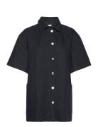 Heavy Twill Jodi Shirt Tops Shirts Short-sleeved Black Mads Nørgaard