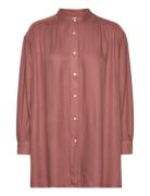 Auora Shirt Twill Tops Shirts Long-sleeved Burgundy Moshi Moshi Mind