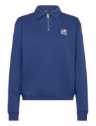 Flag & Logo Fleece Quarter-Zip Pullover Tops Sweat-shirts & Hoodies Sw...