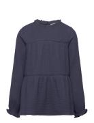 Musselin Blouse Tops Blouses & Tunics Navy Tom Tailor