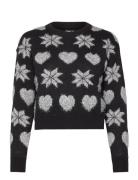 Onlxmas Love Ls Loose O-Neck Knt Tops Knitwear Jumpers Black ONLY