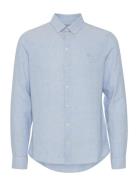 Cfanton 0053 Bd Ls Linen Mix Shirt Tops Shirts Casual Blue Casual Frid...