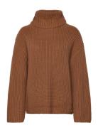 Slfsefika Ls Knit Rollneck Noos Tops Knitwear Turtleneck Brown Selecte...