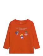 Nmflina Ls Top Box Tops T-shirts Long-sleeved T-shirts Orange Name It