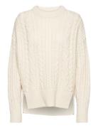 Javi Knit O-Neck Tops Knitwear Jumpers White Second Female