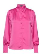 Satin Tops Shirts Long-sleeved Pink French Connection